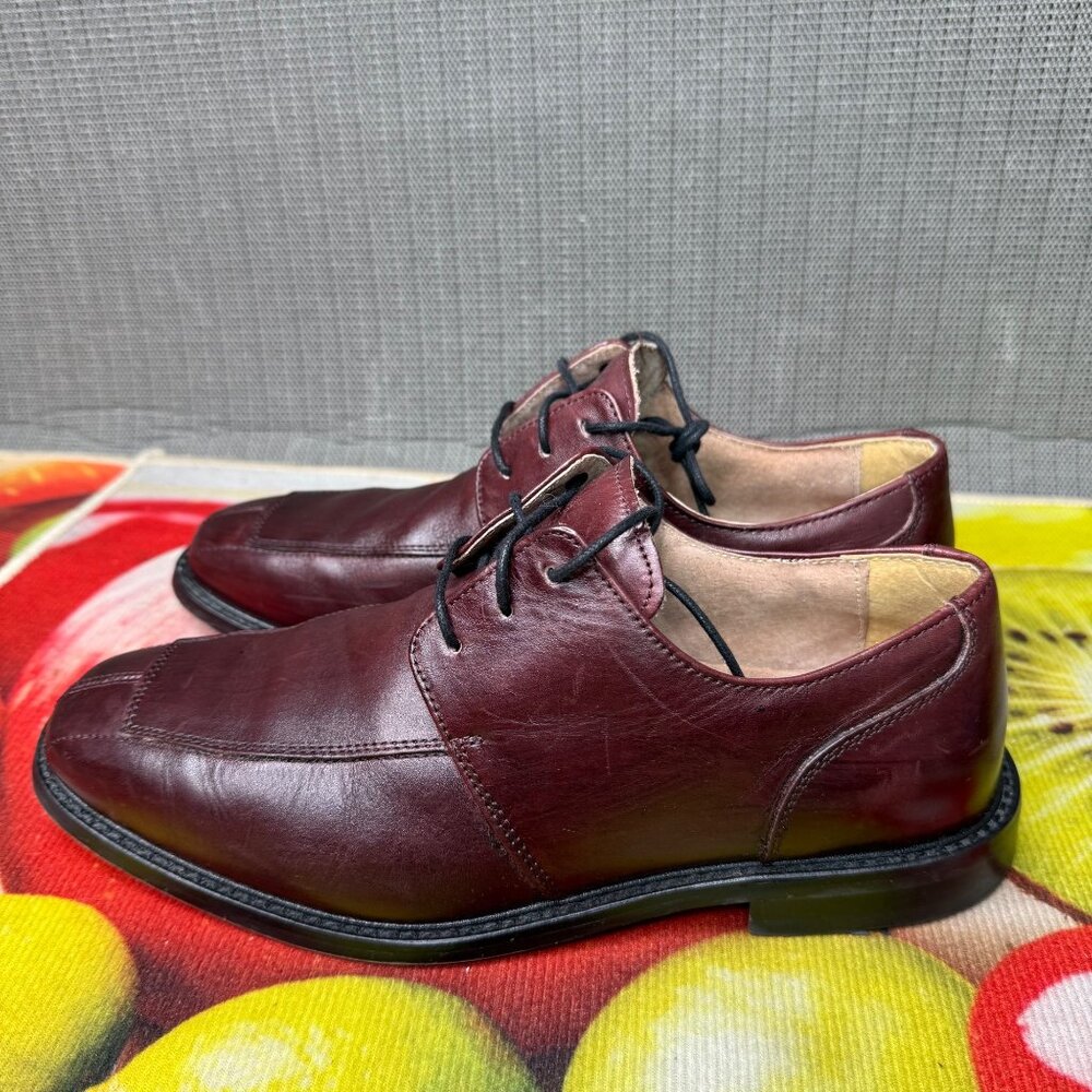 Florsheim Mens Size 8.5 D Burgundy Leather Dress Shoes Lace-Up Oxford Square Toe